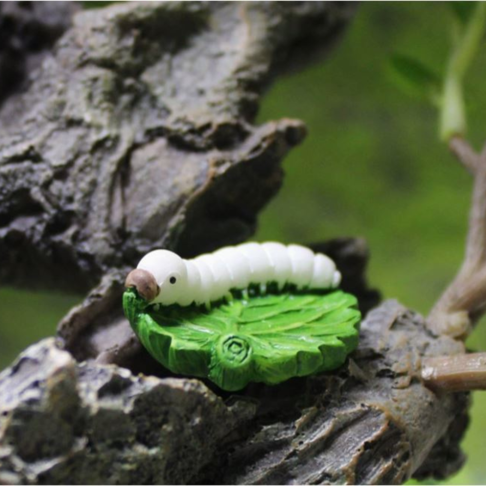 Миниатюрная фигурка Белый Шелкопряд из полистоуна для мини сада, флорариума. Одесса - изображение 3
