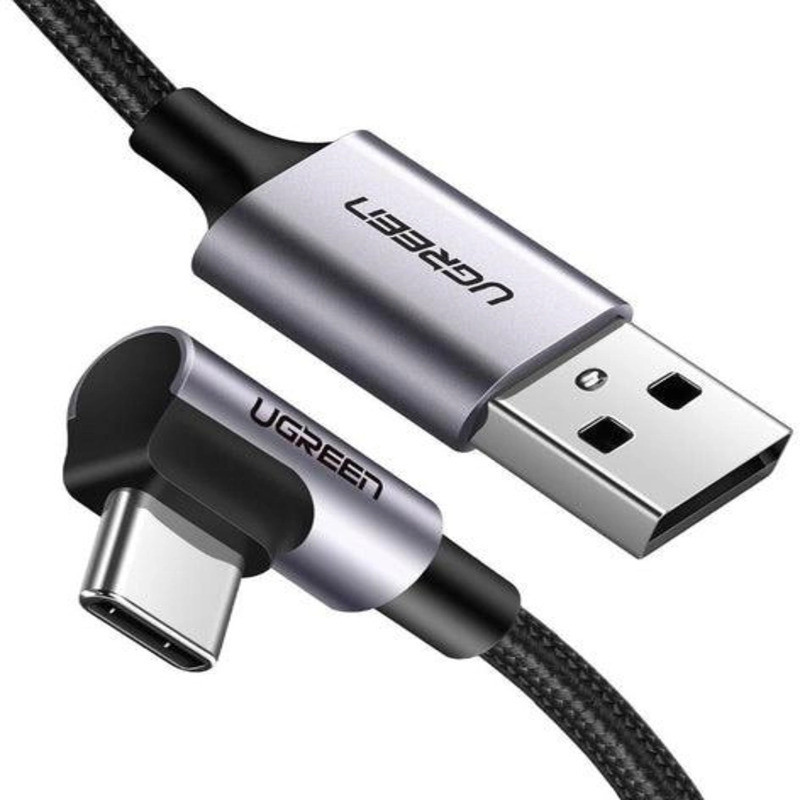 Кабель Ugreen USB 2.0 to Angled USB Type-C 3A US284 50940 (Черный, 0,5м) Миколаїв - фото 2