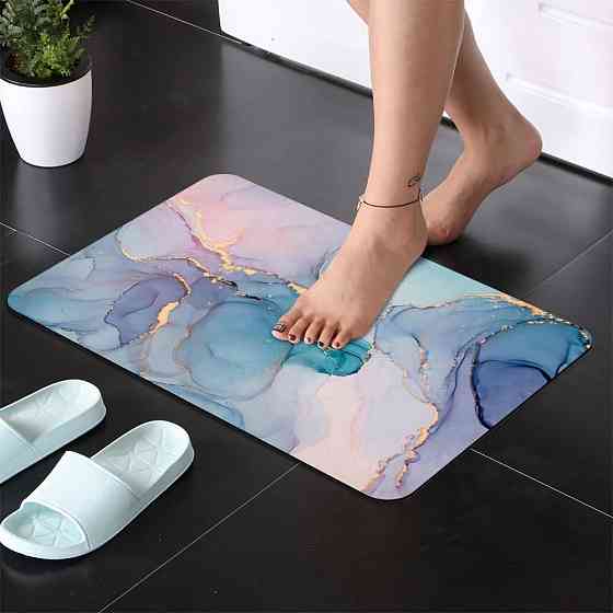 Килимок для душу та ванної кімнати м'який діатомітовий швидковисихаючий антиковзкий для кухні, передпокою 50х80 см BF-013 Кам'янець-Подільський