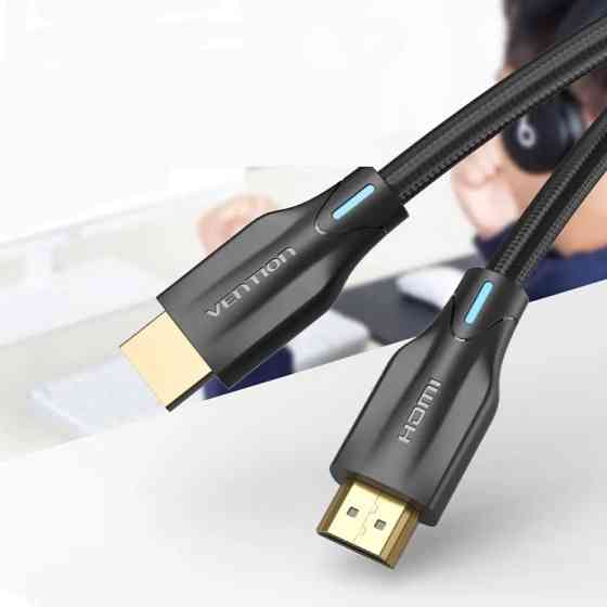 Кабель Vention 8K HDMI-HDMI 2м Чорний з текстильною обмоткою Київ