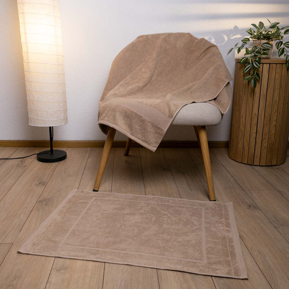 Набор банный махровый с Бордюром 2шт GM Textile 50х70см, 70х140см 400г/м2 (Капучино) Сумы - изображение 4
