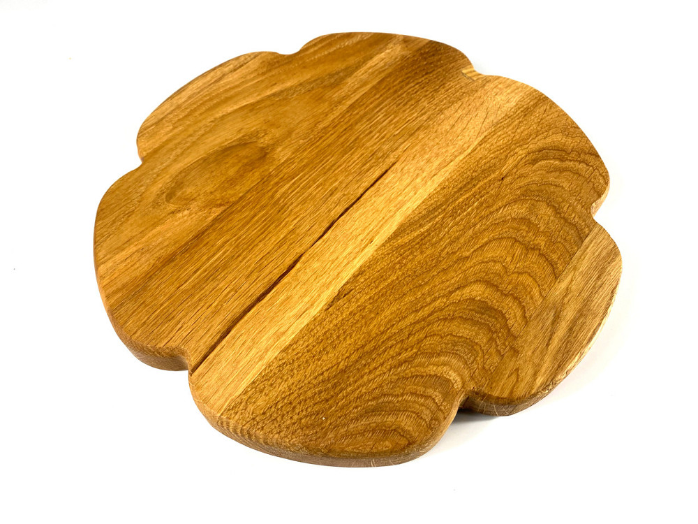 Деревʼяна тарілка з натурального дерева діаметр 25 см, висота 2 см, тарілка для закусок Кам'янець-Подільський - фото 5