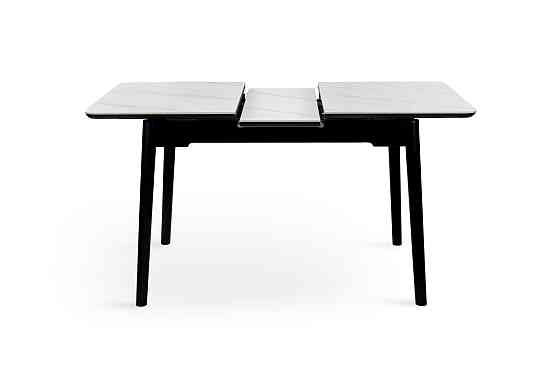 Стіл Нептун 95/125*70 чорний/керам біла Киев