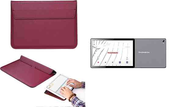 Чехол-конверт VitoCase для Thomson TEOX10 LTE, с функцией подставки для планшета Бордовый Киев