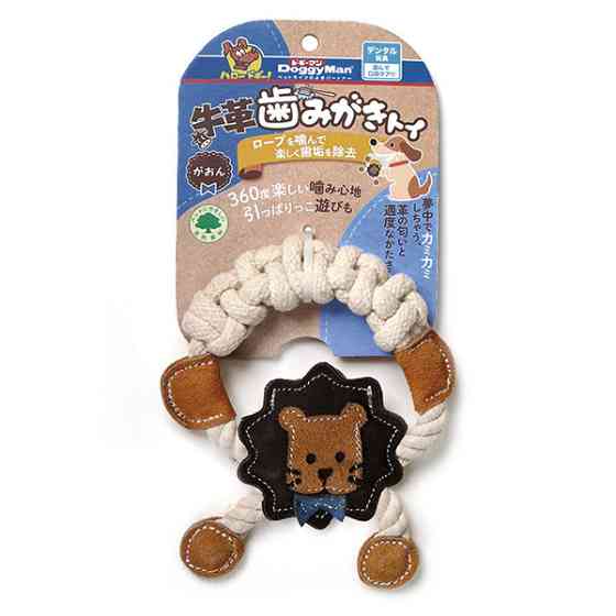 DoggyMan Leather Lion with Rope ДОГГИМЕН ЛЕВ КОЖАНЫЙ С КАНАТОМ жевательная игрушка для собак Киев