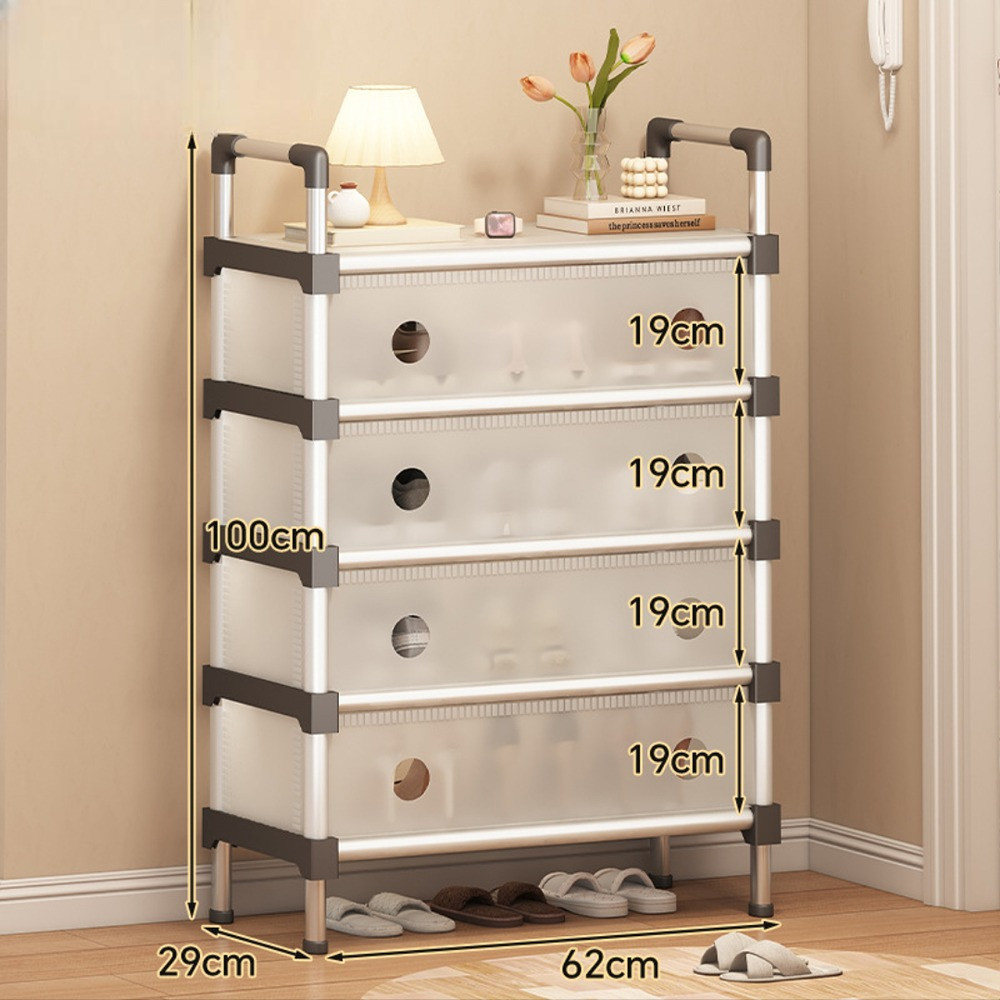 Тумба металлическая в прихожую 4 полки XL-1336 / Органайзер для обуви / Стеллаж для обуви / Полка для хранения Киев - изображение 7