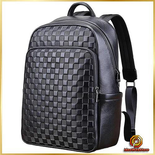 Повсякденний чоловічий рюкзак з натуральної шкіри брендовий чорний сучасний портфель відмінна якість Tiding Київ - фото 1