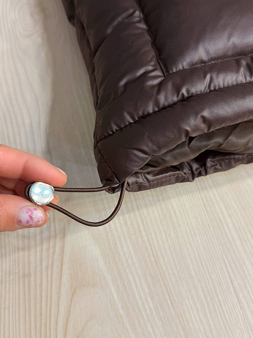 Куртка жіноча A-N 30046 глянцева пуффер подовжена з капюшоном S-M, коричневий, SM Київ - фото 15