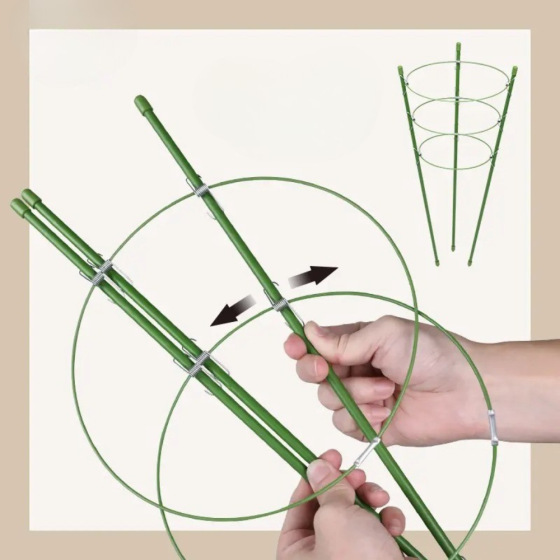 Опора кольцевая для комнатных и садовых высокорослых цветов,растений и рассады с 3 кольцами размер 60х22 см Каменец-Подольский