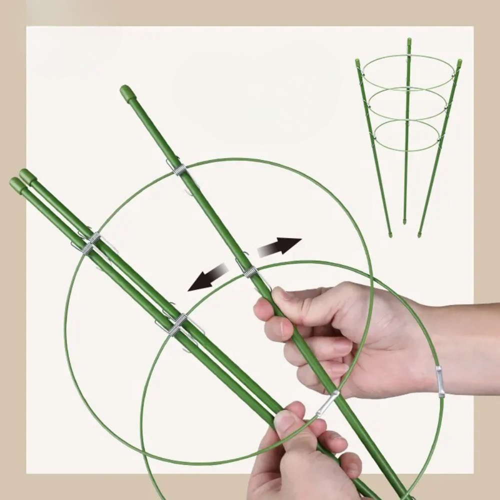 Опора кольцевая для комнатных и садовых высокорослых цветов,растений и рассады с 3 кольцами размер 60х22 см Каменец-Подольский - изображение 3