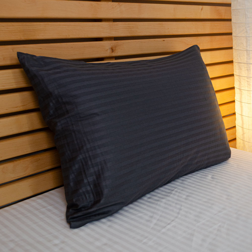 Наволочка страйп сатин на подушку 40х40 см 125 г/м2 YouStar 1 шт. (Темно-сірий) Суми - фото 1