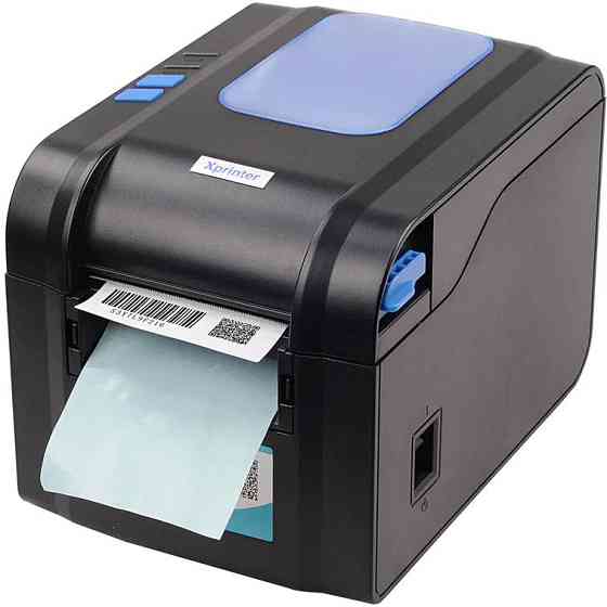 Друкарка етикеток Xprinter XP-370B (термодрук, 152 мм/с, стрічка 82 мм, 203 DPI, USB+Serial, чорний) Вінниця
