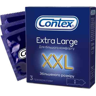 Презервативи Contex Extra Large збільшеного розміру з силіконовою змазкою 3 шт. (5060040300077) Вінниця