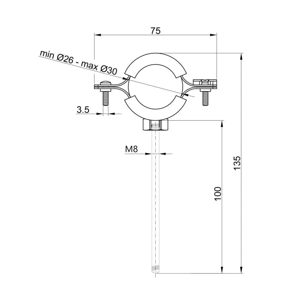 Хомут Thermo Alliance Forte 3/4" (D26-30 мм) SF10020 Київ - фото 6