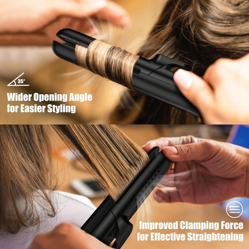 Стайлер Terviiix Airflow 360° для укладки волосся, випрямляч та плойка, з охолодженням, керамічним покриттям, чорний Київ - фото 4