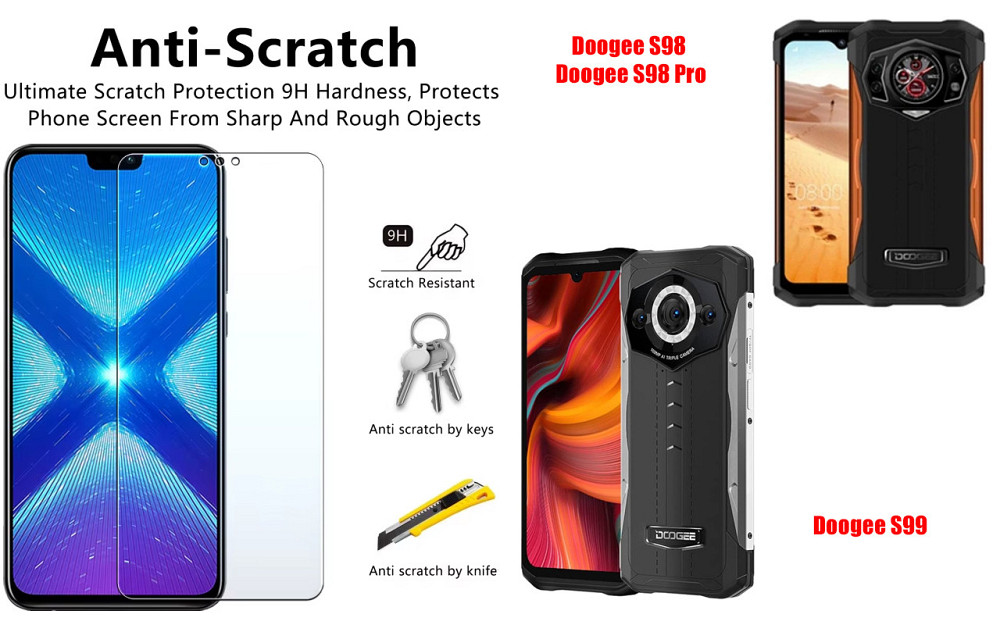 Защитное стекло NeoGlass для Doogee S98, S98 Pro, S99 – ультрапрозрачное и устойчивое Киев - изображение 1