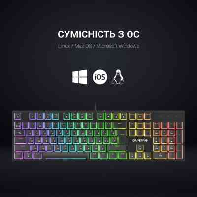 Клавіатура GamePro MK85R Red Switch RGB USB Black (MK85R) Вінниця