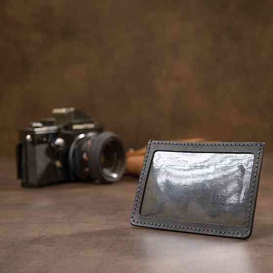 Кожаная обложка для пенсионного удостоверения GRANDE PELLE 11506 Черный Киев