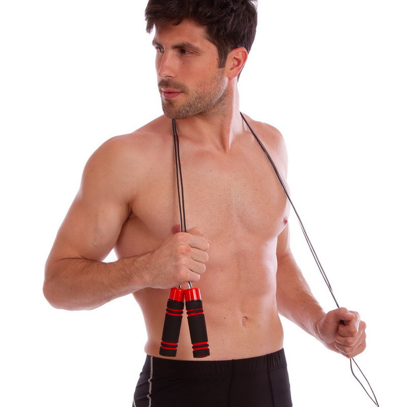 Скакалка скоростная с подшипником и PVC жгутом FI-8008 Вишнёвое - изображение 5