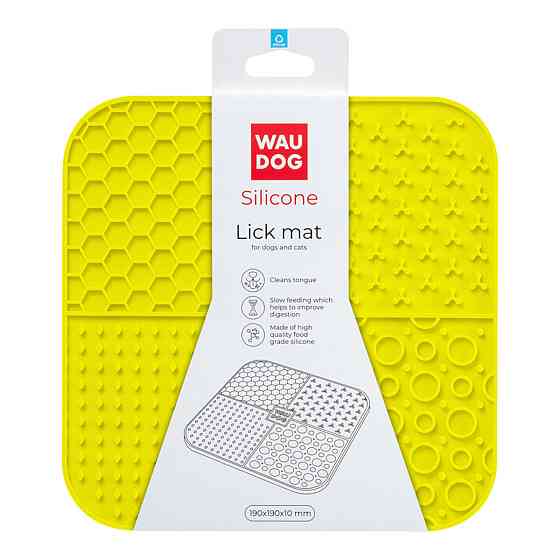 Коврик для слизи WAUDOG Silicone, 190х190х10 мм, желтый Киев
