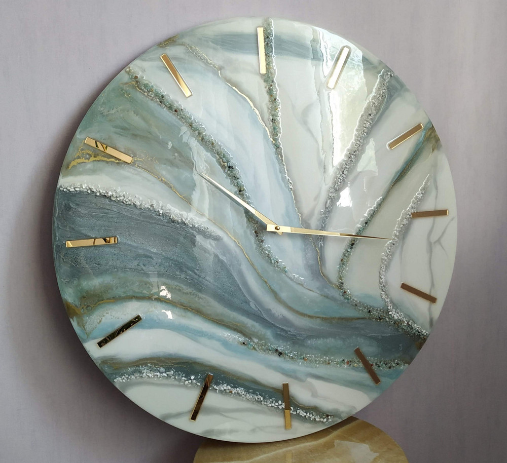 Часы настенные 50 см из эпоксидной смолы ручной работы Днепр - изображение 1