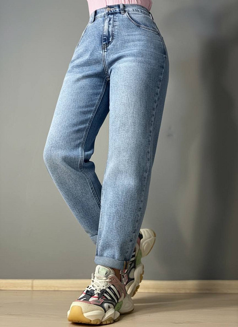 Джинси жіночі Dragon 8322 Mom Comfort стрейчеві з резинкою на талії блакитні, блакитний, 33, 33, 94 см, 116 см Київ - фото 7