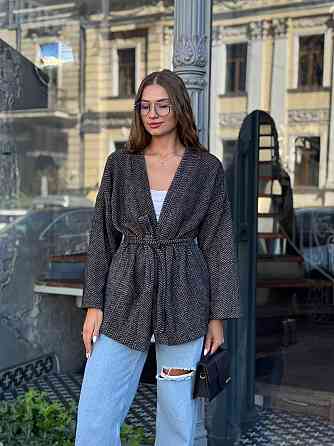 Жіночий теплий модний кардиган альпака Чорно-білий, 42/44 Одеса