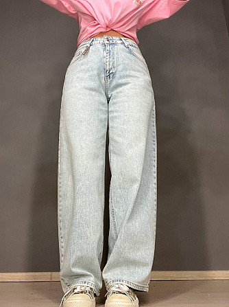 Джинсы женские I8 52452 SKATER jeans широкие бананы с высокой посадкой светло-голубые, светло-голубой, 26, 26, 75 см, 102 см Киев - изображение 13