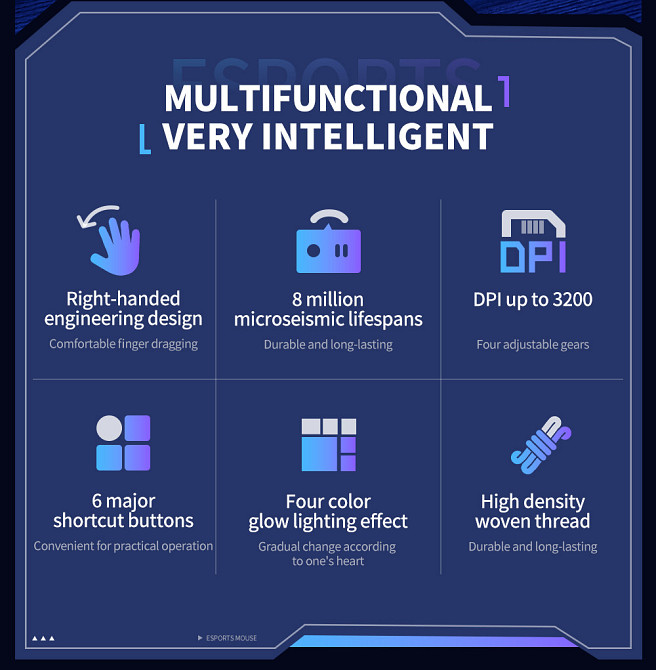 Миша XO M10 Gaming Mechanical 6-Button Light Emitting Black+Silver (7106507) Київ - фото 8