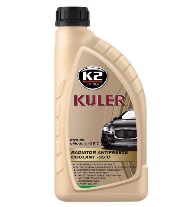 K2 T201Z KULER -35°C 1L GREEN — Зелёный антифриз для эффективного охлаждения двигателя Ковель - изображение 1