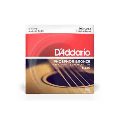 Струни для гітари D'Addario Phosphor Bronze Medium 12-String (12-52) (EJ39) Вінниця