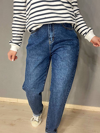 Джинси жіночі Ladyn 749 MOM jeans великі розміри резинка на талії по спині стрейчеві сині, синій, 30 Одеса - фото 8