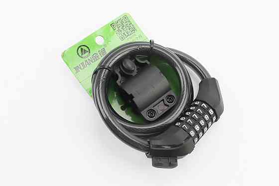 Замок протиугінний тросовий 1200х12мм з 5-ти значним кодом, кріплення за трубу сидіння, 507 Київ