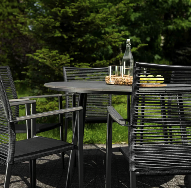 Комплект садових меблів Di Volio Arona 6+1 чорний/сірий Київ - фото 5