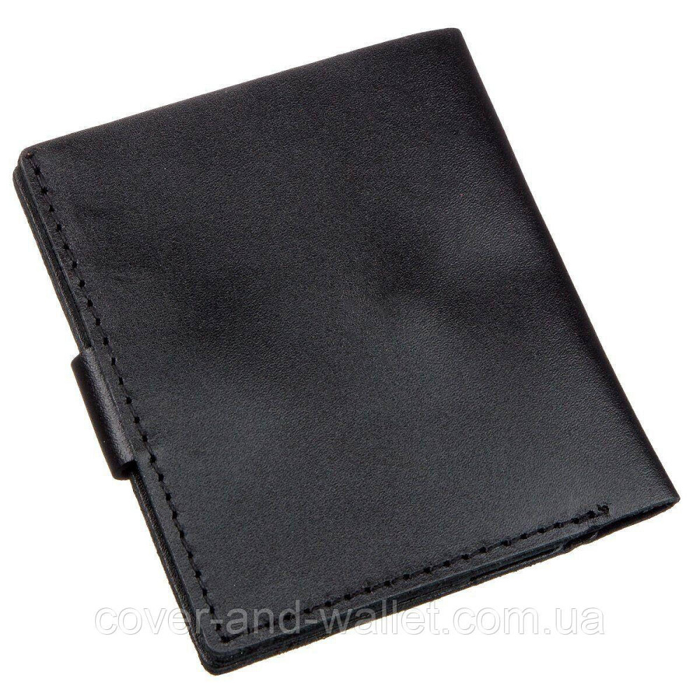 Черный тонкий кожаный мини кошелек ST Leather Киев - изображение 4