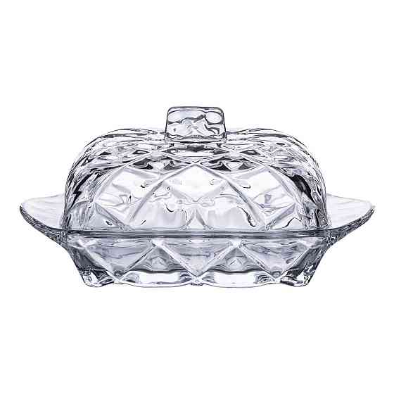 Маслянка скляна для вершкового масла з кришкою 16.5х10.5х8 см підставка для вершкового масла HP-YH-45 Київ