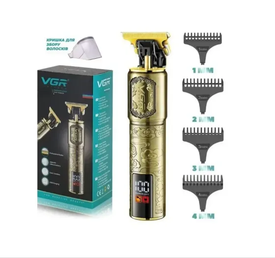 Тример VGR V-073 з LED-дисплеєм, контейнером для волосків і насадками 1–4 мм, 240 хв роботи Одеса