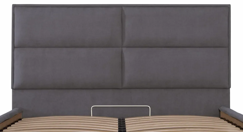 Ліжко Sheffield VIP 120 х 190 см Місті Dark Grey З додатковою металевою цільнозварною рамою Темно-сірий Київ - фото 4