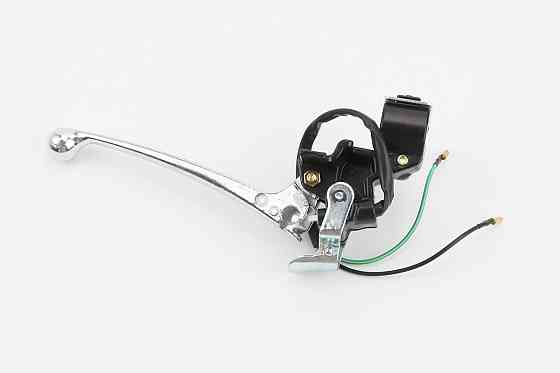 Важіль керма лівий з кріпленням під дзеркало (М8 права) GY6 50-100, важіль з стоянковим гальмом, ХРОМ Київ