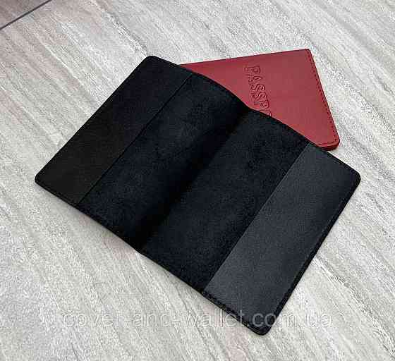 Стильная кожаная обложка на паспорт черного цвета ST Leather Киев