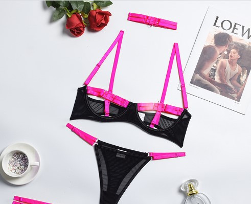 Комплект нижньої білизни з чокером S чорно-рожевий Київ - фото 3