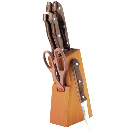 Набір ножів Rainbow 7 предметів на підставці кольорові ручки MR-1406 Maestro Житомир - фото 2