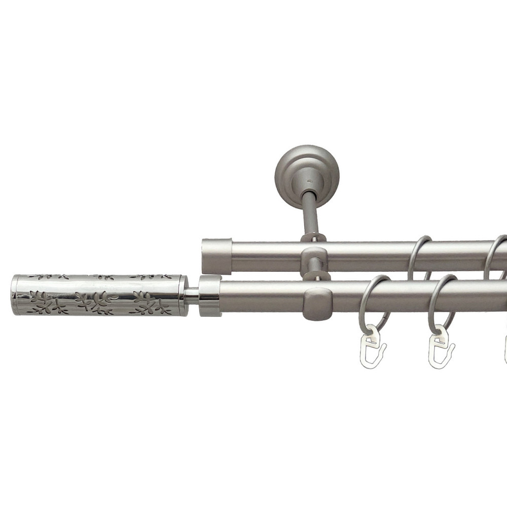 Карниз Orvit Апрілія металевий дворядний відкритий Сатин 19\19 мм 200 см (00-00015313) Львов - изображение 1