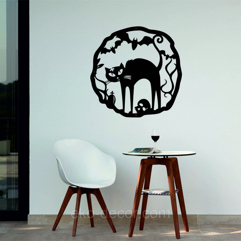 Декоративное настенное 3D Панно «Хэллоуин», Декор на стену с объемом 90*90 см, Черный Киев - изображение 3