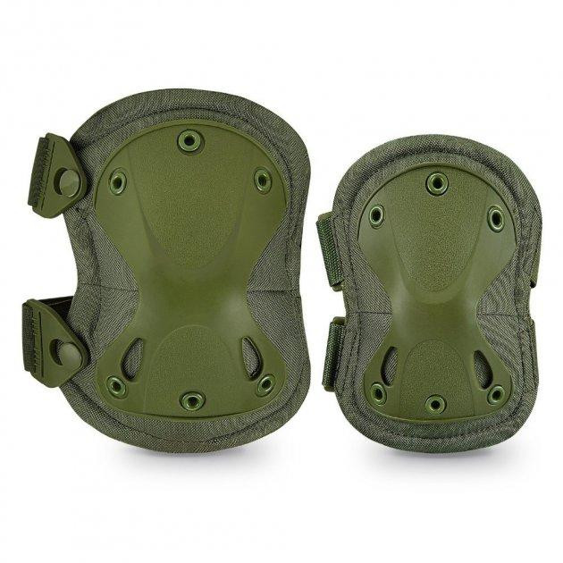 Комплект защиты Наколенники + налокотники из ударопрочного пластика (Оливковый) Винница - изображение 3