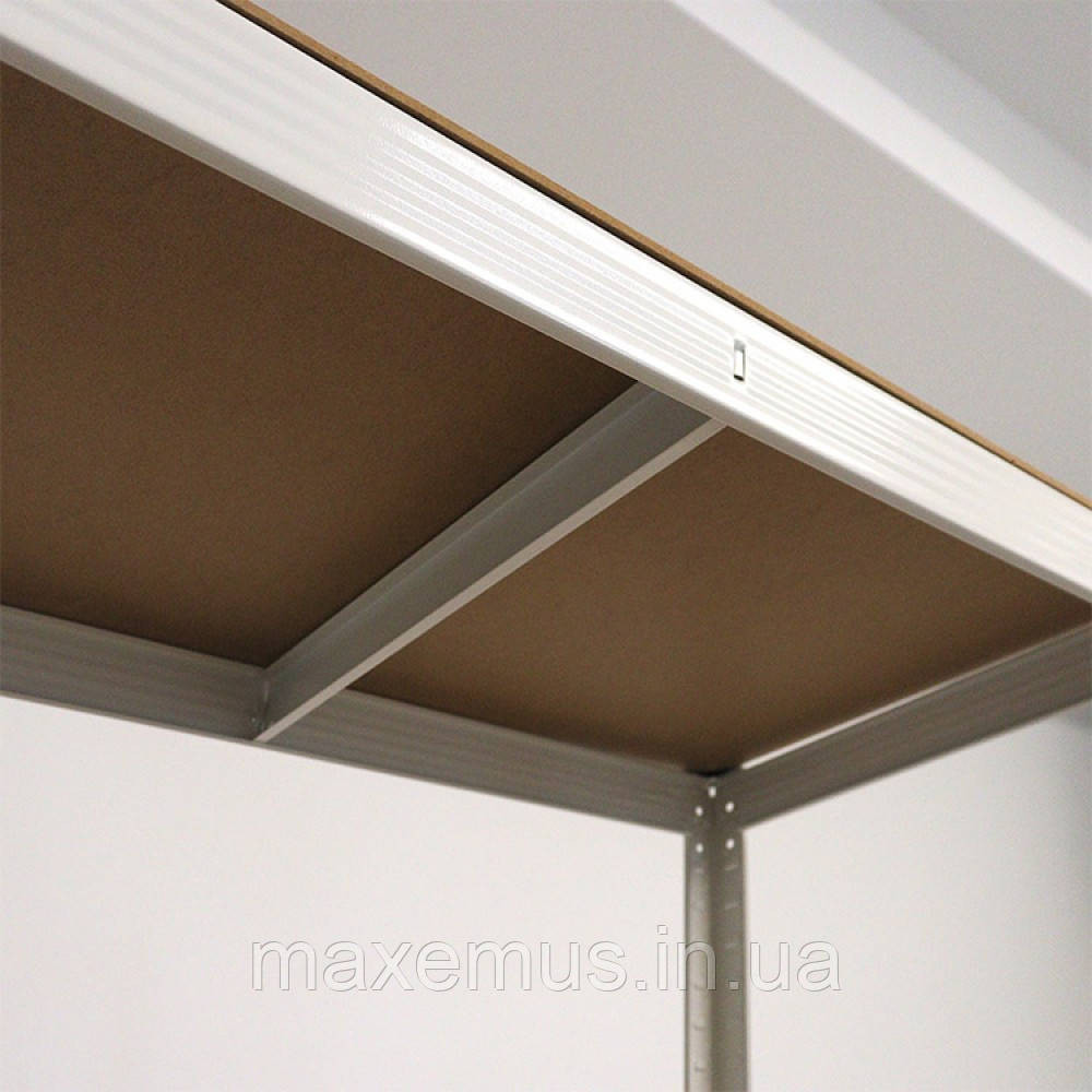 Стелаж металевий поличковий 180х90х40 Металевий стелаж у підвал оцинкований з полицею МДФ білий Мостиська - фото 7