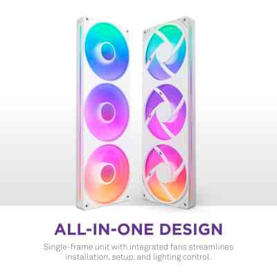 Кулер для корпуса NZXT F360 RGB Core Fan (Single Frame) - White (RF-U36HF-W1) Винница
