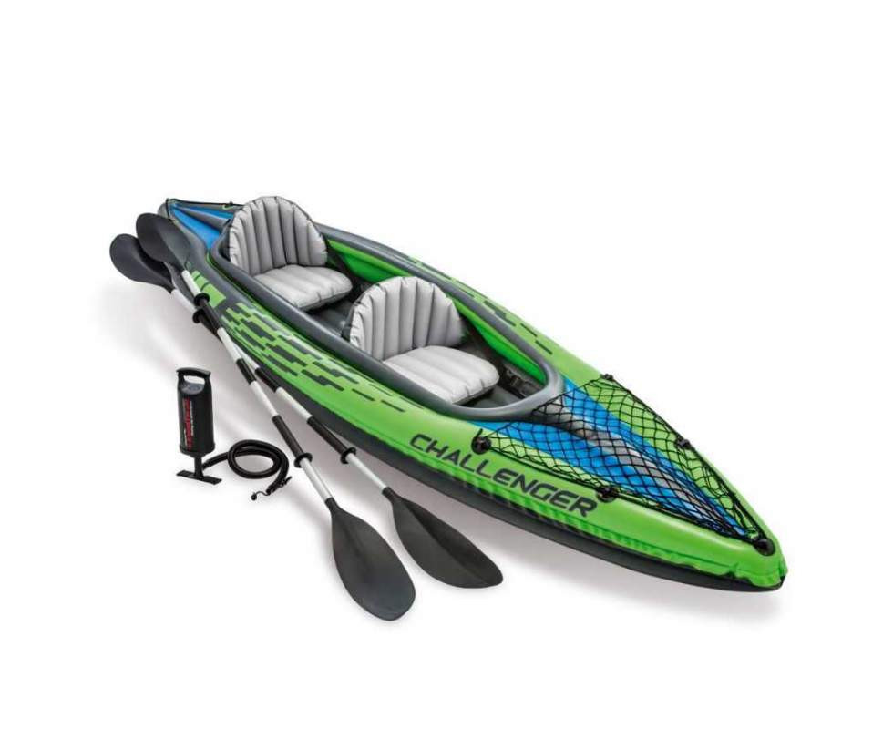 Двомісна надувна байдарка каяк Intex 351 х 76 см,з веслами та насосм Київ - фото 1