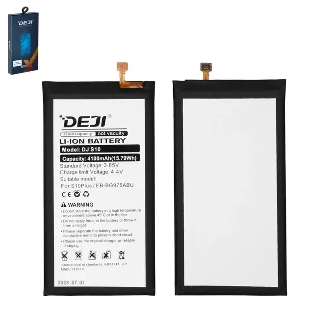 Акумулятор DEJI для Samsung Galaxy S10 Plus G975 4100mAh 3.85V EB-BG975ABU/EB-BG975ABE Днепр - изображение 1