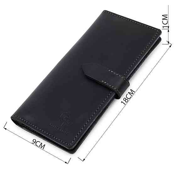 Стильное матовое мужское портмоне GRANDE PELLE 11560 Черный Киев